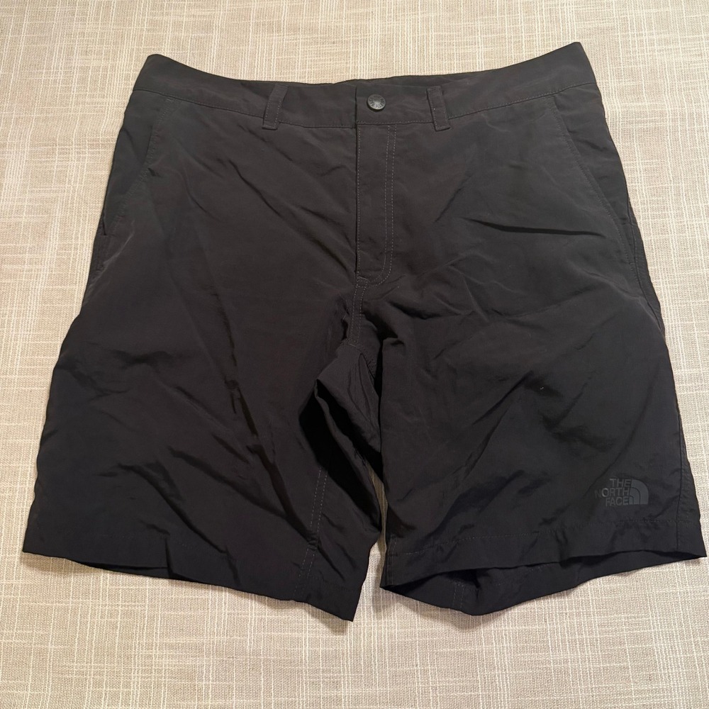 The North Face Mens FlashDry Hiking Shorts Black Size 33 Ripstop Nylon Active